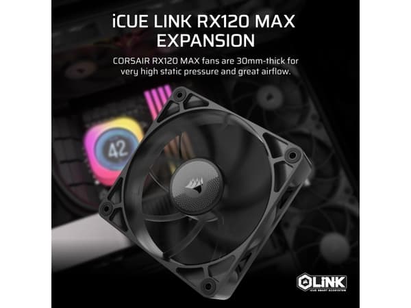 CORSAIR iCUE Link RX120 MAX Expansion - Kabinettvifte - 120 mm
