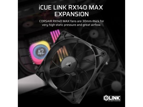 CORSAIR iCUE Link RX140 MAX Expansion - Kabinettvifte - 140 mm