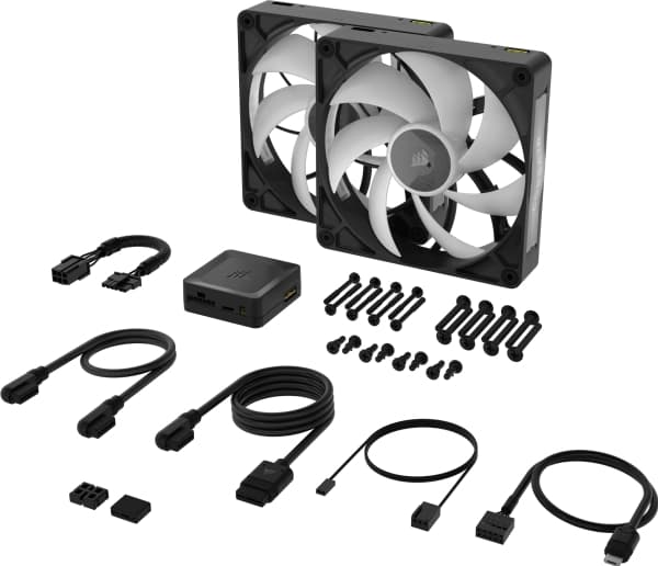 CORSAIR iCUE Link RX140 MAX RGB Starter Kit - Kabinettvifte - 140 mm - svart (en pakke 2)