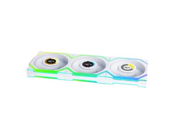 Lian Li UNI FAN SL Wireless LCD 120 Reverse Blade, Vifte, 12 cm, Hvit