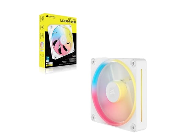 CORSAIR iCUE Link LX120-R RGB - Kabinettvifte - omvendt blad - 120 mm - hvit