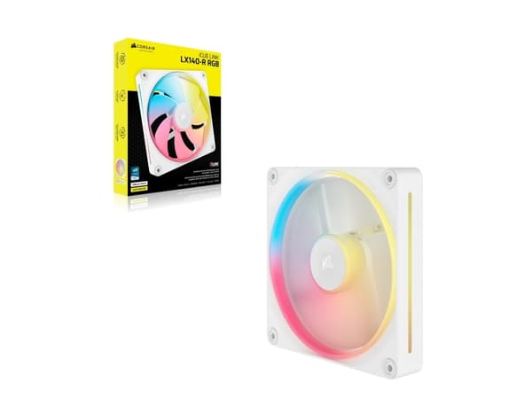 CORSAIR iCUE Link LX140-R RGB - Kabinettvifte - omvendt blad - 140 mm - hvit