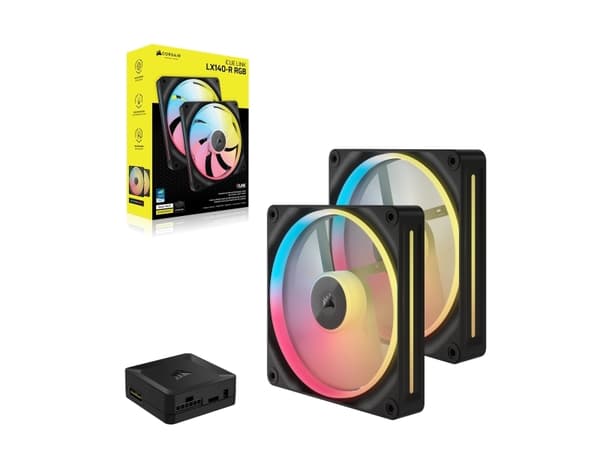 CORSAIR iCUE Link LX140-R RGB - Lådfläkt - omkastat blad - 140 mm - svart (paket om 2)