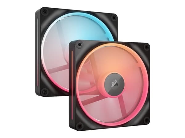 CORSAIR iCUE Link LX140-R RGB - Lådfläkt - omkastat blad - 140 mm - svart (paket om 2) Svart