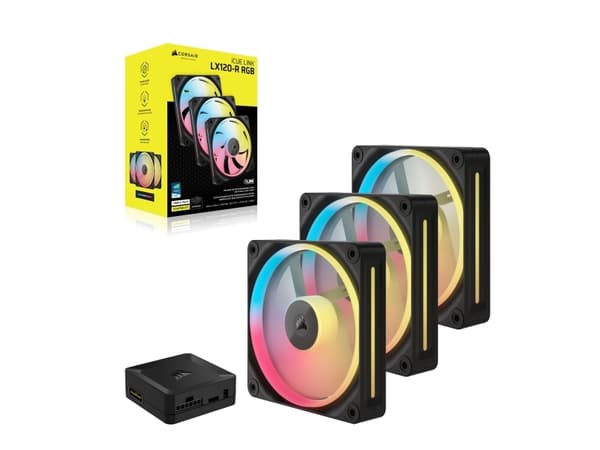 CORSAIR iCUE Link LX120-R RGB - Lådfläkt - omkastat blad - 120 mm - svart (paket om 3)