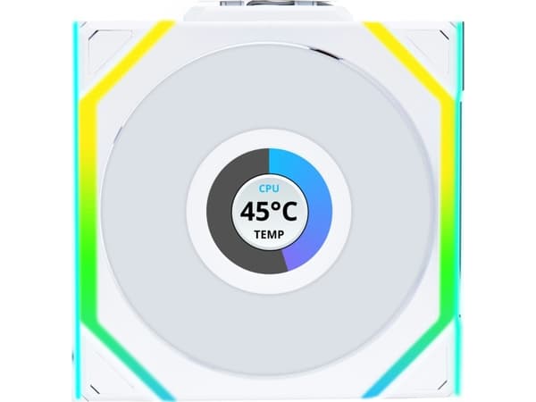 Lian Li UNI FAN SL Wireless LCD 120, Vifte, 12 cm, Hvit