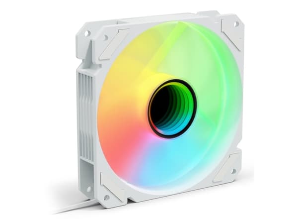 Sharkoon SHARK Mirror PWM RGB, Vifte, 12 cm, 500 RPM, 1500 RPM, 99,52 m³/t, Hvit Hvit