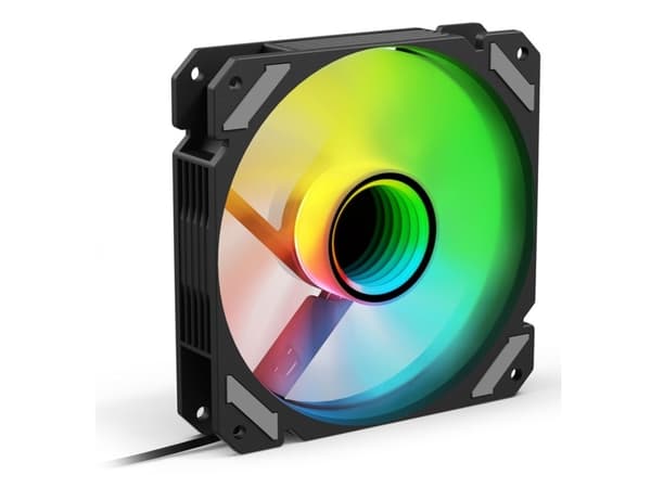 Sharkoon SHARK Mirror RGB PWM REVERSE, Vifte, 12 cm, 500 RPM, 1500 RPM, 99,52 m³/t, Sort Sort