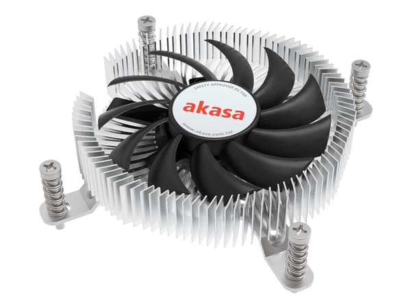 Akasa - CPU-kylare - extra säker, ultra-låg profil, tunn Mini-ITX - (för: LGA1700) - aluminium - 75 mm Gjuten aluminium, Svart