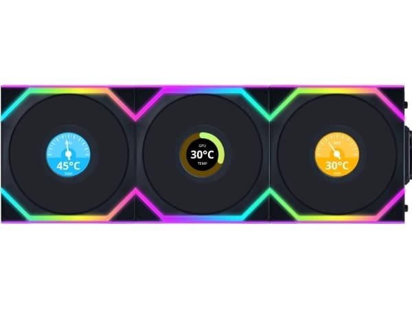Lian Li UNI FAN SL Wireless LCD 120 Reverse Blade, Fan, 12 cm, Svart