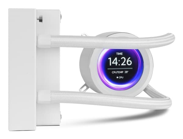 NOX X-240 LCD, Luftkylare, 12 cm, 2000 rpm, 31,6 dB, 65,54 kubikfot/min, Vit