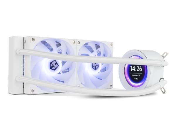 NOX X-240 LCD, Luftkylare, 12 cm, 2000 rpm, 31,6 dB, 65,54 kubikfot/min, Vit