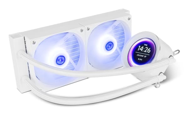 NOX X-240 LCD, Luftkylare, 12 cm, 2000 rpm, 31,6 dB, 65,54 kubikfot/min, Vit Vit