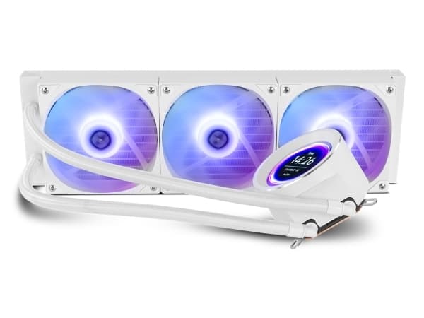 NOX X-360 LCD, Luftkylare, 12 cm, 2500 rpm, 31,6 dB, 65,54 kubikfot/min, Vit