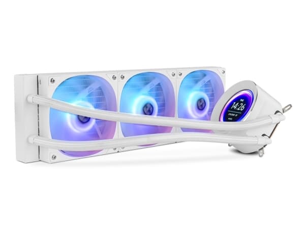 NOX X-360 LCD, Luftkylare, 12 cm, 2500 rpm, 31,6 dB, 65,54 kubikfot/min, Vit