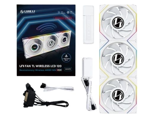 Lian Li 12RTLLCD1W3W, fläkt, 12 cm, 350 varv/min, 1900 varv/min, Vit Vit