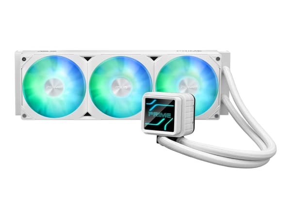 ASUS Prime LC 360 ARGB - White Edition - væskekjølesystem for prosessor - Radiatorstørrelse: 360 mm - (for: AM4, AM5, LGA1851, LGA1700, LGA1200, LGA1 Hvit