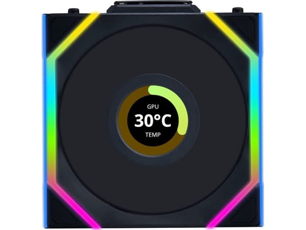 Lian Li UNI FAN SL Trådlös LCD 120 Reverse Blade-fläkt svart (12RSLLCD1W1B) Svart