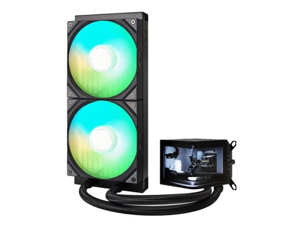 TRYX PANORAMA - CPU-nestejäähdytysjärjestelmä - L-muotoisella AMOLED-näytöllä - Jäähdyttimen koko: 280 mm - (LGA115x Socket, LGA1200, LGA1700, LGA185