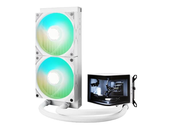 TRYX PANORAMA - Væskekjølesystem for prosessor - with L-shaped AMOLED Screen - Radiatorstørrelse: 240 mm - (for: LGA115x Socket, LGA1200, LGA1700, LG Hvit