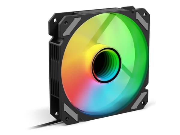Sharkoon SHARK Mirror PWM RGB, Vifte, 12 cm, 500 RPM, 1500 RPM, 99,52 m³/t, Sort Sort