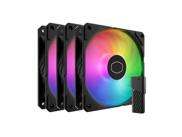 Cooler Master SickleFlow Edge 120 ARGB 3-Pack Fan Kit, Ventilator, 12 cm, 690 rpm, 2500 rpm, 120 m³/t, Sort