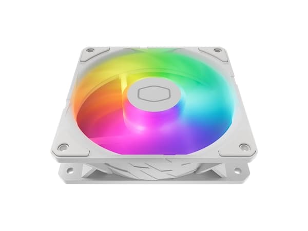 Cooler Master SickleFlow Edge 120 ARGB White Edition, Fan, 12 cm, 690 RPM, 2500 RPM, 120 m³/h, Vit