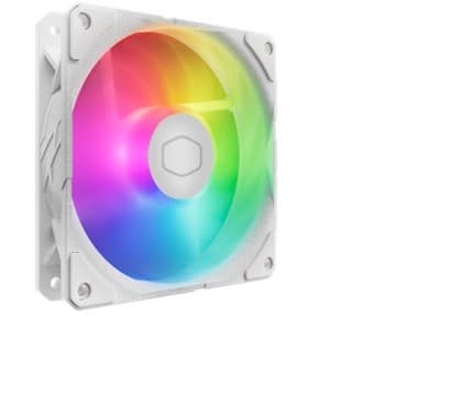 Cooler Master SickleFlow Edge 120 ARGB White Edition, Fan, 12 cm, 690 RPM, 2500 RPM, 120 m³/h, Vit