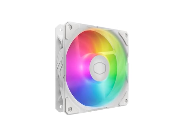 Cooler Master SickleFlow Edge 120 ARGB White Edition, Fan, 12 cm, 690 RPM, 2500 RPM, 120 m³/h, Vit Vit