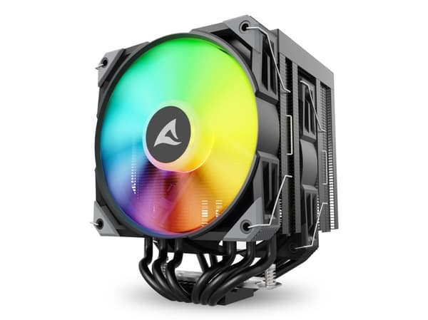 Sharkoon A60 RGB, Luftkjøler, 12 cm, 500 RPM, 1800 RPM, 121,55 m³/t, Sort