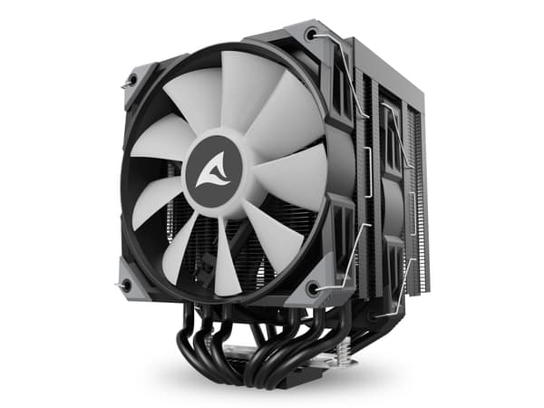 Sharkoon A60 RGB, Luftkjøler, 12 cm, 500 RPM, 1800 RPM, 121,55 m³/t, Sort
