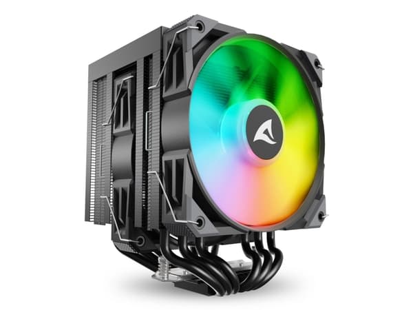 Sharkoon A60 RGB, Luftkjøler, 12 cm, 500 RPM, 1800 RPM, 121,55 m³/t, Sort Sort