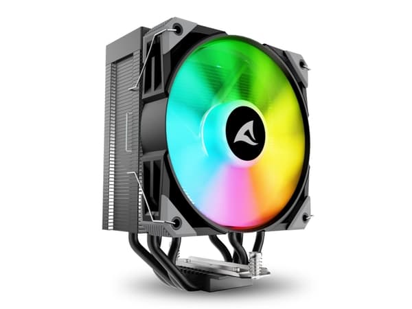 Sharkoon A40 RGB, Luftkjøler, 12 cm, 500 RPM, 1800 RPM, 121,55 m³/t, Sort Sort