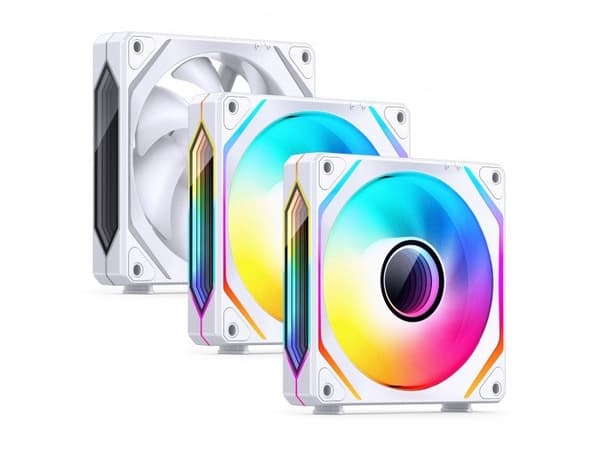 Jonsbo ZL-120W PWM ARGB Fan 3-pack, vanlig orientering - 120mm, hvit