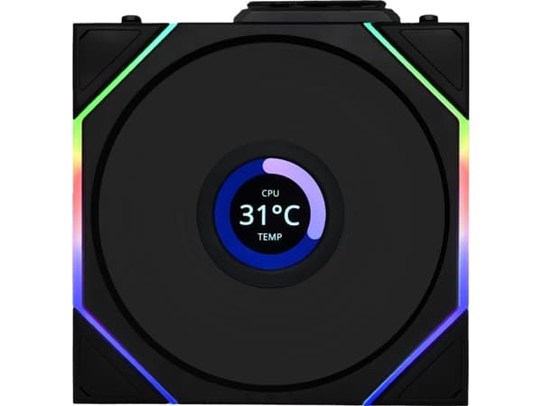 Lian Li UNI FAN TL Wireless LCD Lüfter ARGB PWM - 120 mm svart (12TLLCD1W1B)