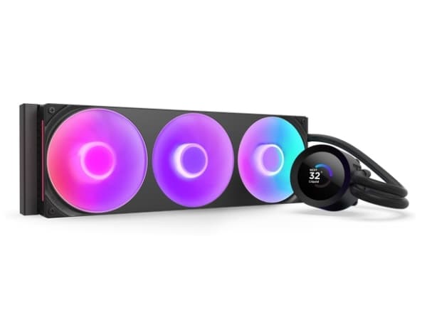 NZXT Kraken Plus 360 RGB, All-in-one vätskekylare, 500 rpm, 2400 rpm, Svart Svart