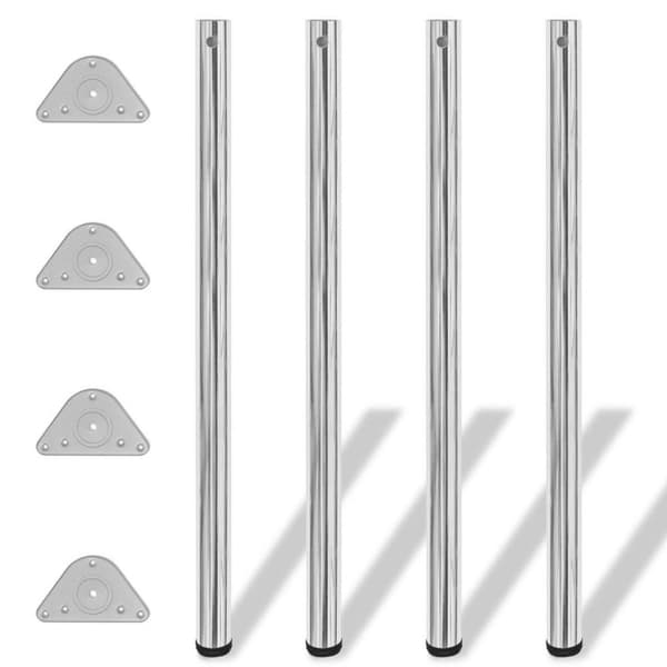 vidaXL 4 bordben, justerbar højde, krom, 1.100 mm