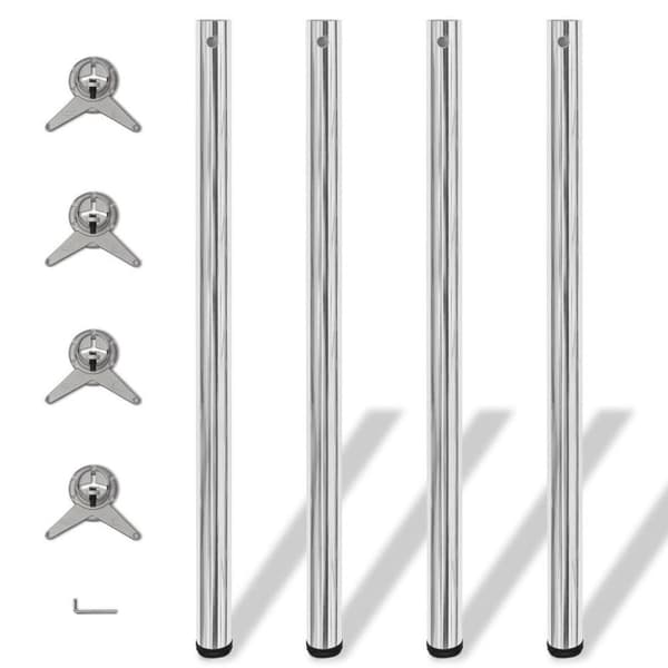 vidaXL 4 Korkeussäädettävää Pöydän Jalkaa Kromi 1100 mm