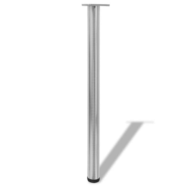 vidaXL 4 Korkeussäädettävää Pöydän Jalkaa Harjattu Nikkeli 870 mm