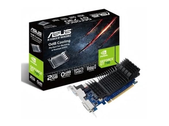 ASUS GT730-SL-2GD5-BRK - Grafikkort - GF GT 730 - 2 GB GDDR5 - PCIe 2.0 lav profil - DVI, D-Sub, HDMI - uten vifte