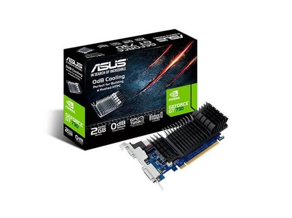 ASUS GT730-SL-2GD5-BRK - Grafikkort - GF GT 730 - 2 GB GDDR5 - PCIe 2.0 lav profil - DVI, D-Sub, HDMI - uten vifte