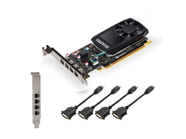 NVIDIA Quadro P1000 DVI - Grafikkort - Quadro P1000 - 4 GB GDDR5 - PCIe 3.0 x16 lav profil - 4 x Mini DisplayPort - løsvekt