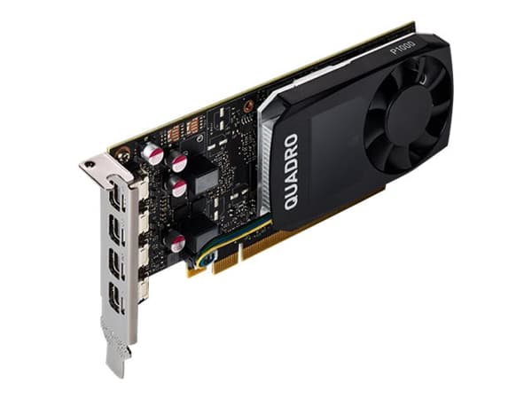 NVIDIA Quadro P1000 DVI - Grafikkort - Quadro P1000 - 4 GB GDDR5 - PCIe 3.0 x16 lav profil - 4 x Mini DisplayPort - løsvekt Sort