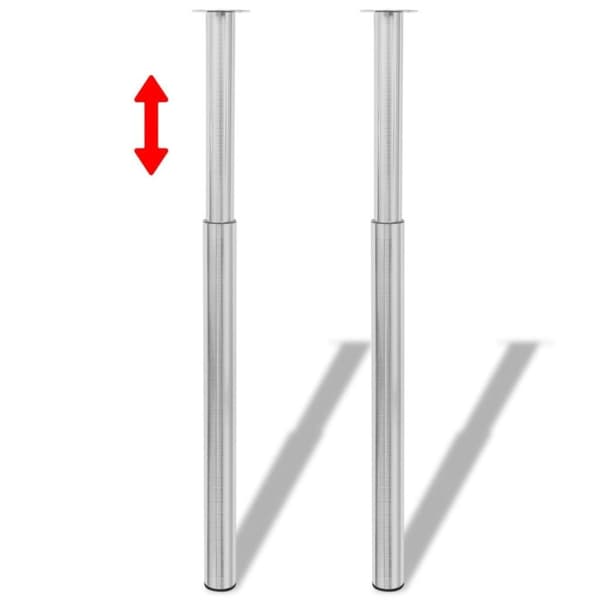 vidaXL Teleskooppiset pöydänjalat 4 kpl harjattu nikkeli 710-1 100 mm