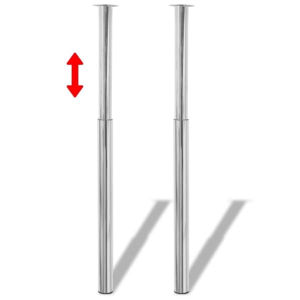 vidaXL Teleskooppiset pöydänjalat 4 kpl kromi 710 mm - 1 100 mm