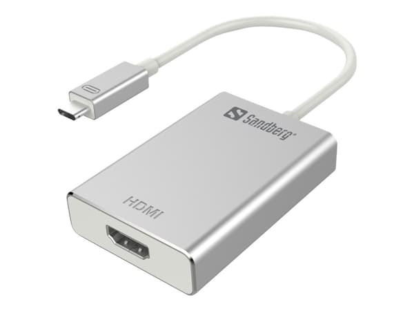 Sandberg USB-C to HDMI Link USB Type-C Aluminium, Hvit