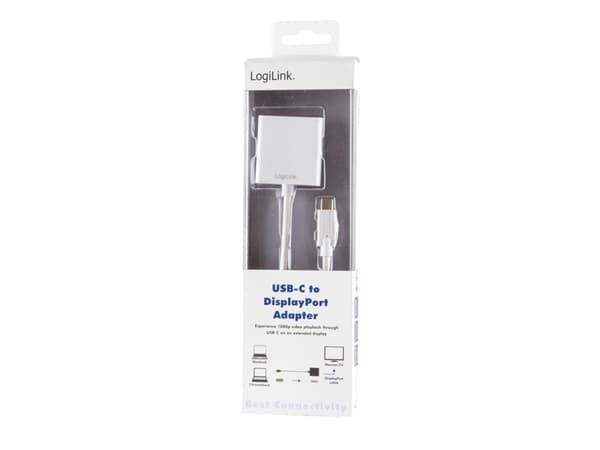 Adapter USB LogiLink USB-C - DisplayPort Biały (UA0246)