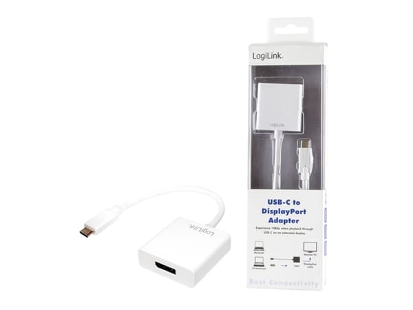 Adapter USB LogiLink USB-C - DisplayPort Biały (UA0246)
