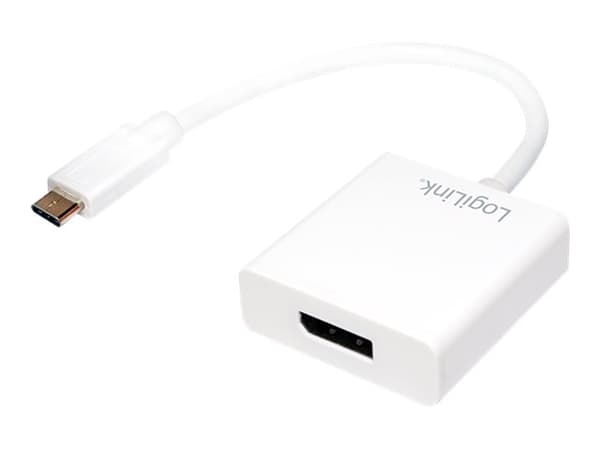 Adapter USB LogiLink USB-C - DisplayPort Biały (UA0246) Valkoinen