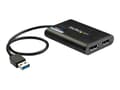 Miniatyrbild 3 av 5: StarTech.com USB 3.0 till Dual DisplayPort-adapter - 4K 60 Hz - DisplayPort-adapter - USB typ A (hane) till DisplayPort (hona) - USB 3.0 - 30 cm - 4K